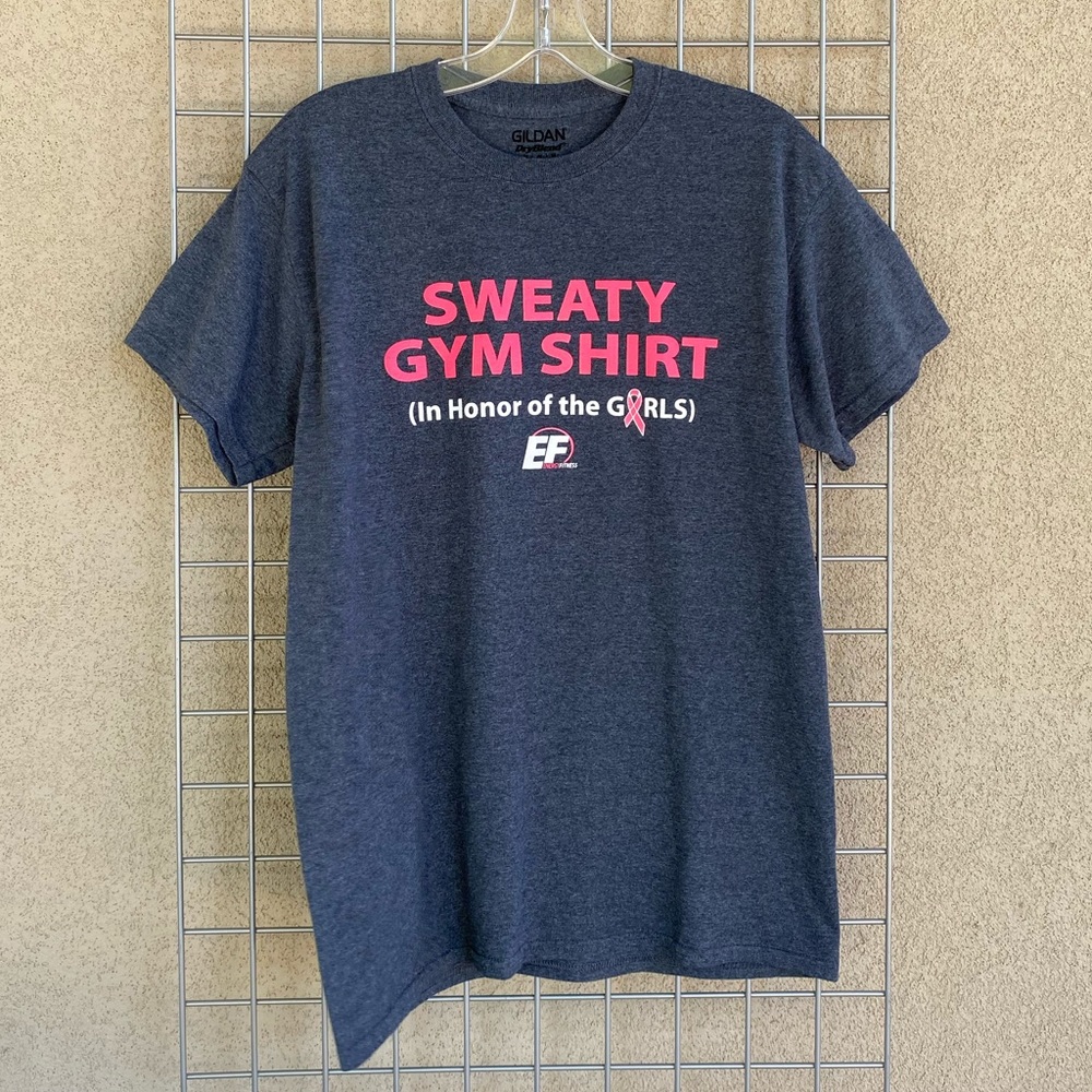Men Graphic Gym Shirt Breast Cancer Dry Blend Tee